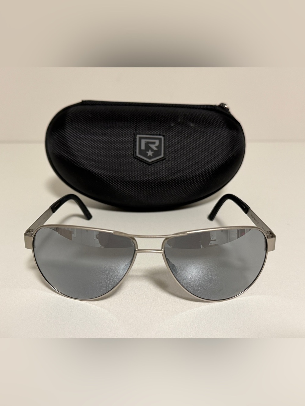 Revision Military Alphawing Aviator Sunglasses Silver Stainless Steel 59-13-125